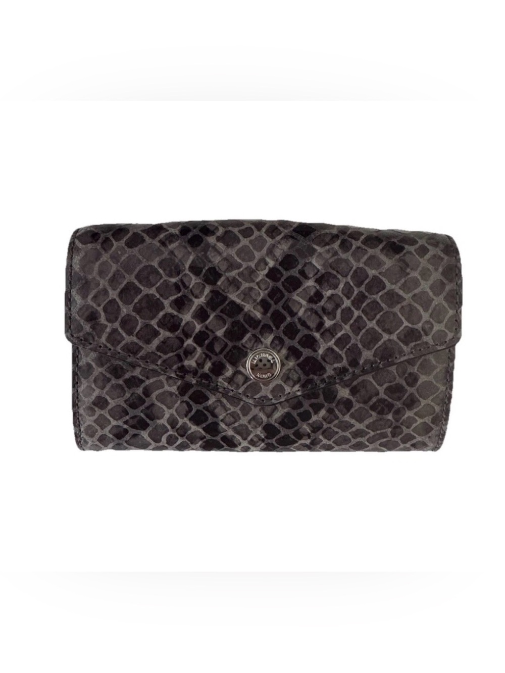 Michael Kors Women’s Grey Snake-Embossed Clutch Wallet